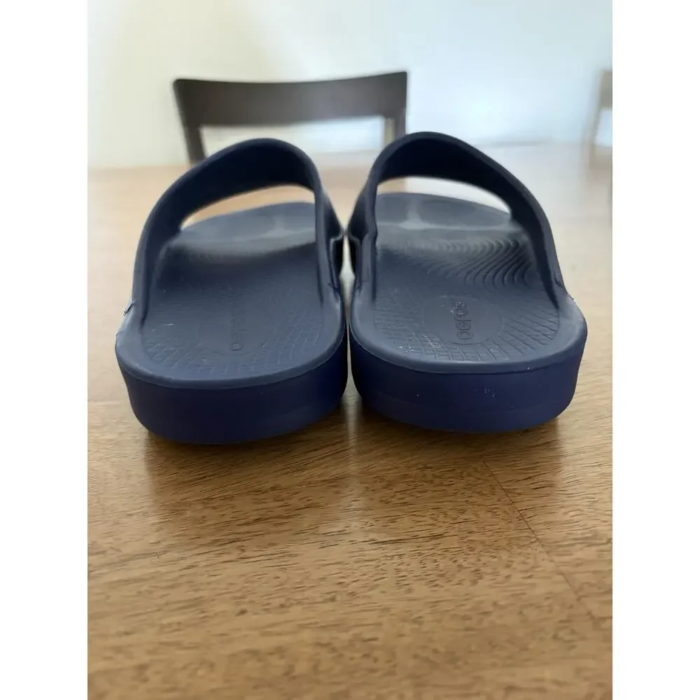 OOFOS OOahh Sport Slide Sandals Navy Blue Men's Size 10 EU 43 EUC